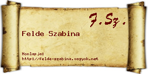 Felde Szabina névjegykártya